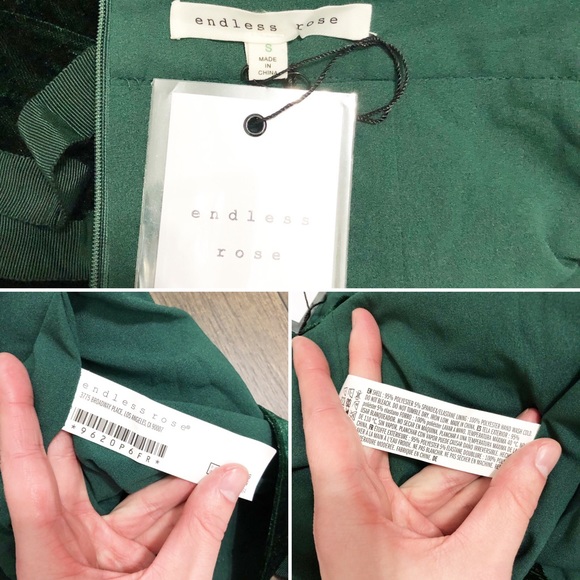 Endless Rose NWT Green Velvet Side Lace Up Shorts - Picture 7 of 7